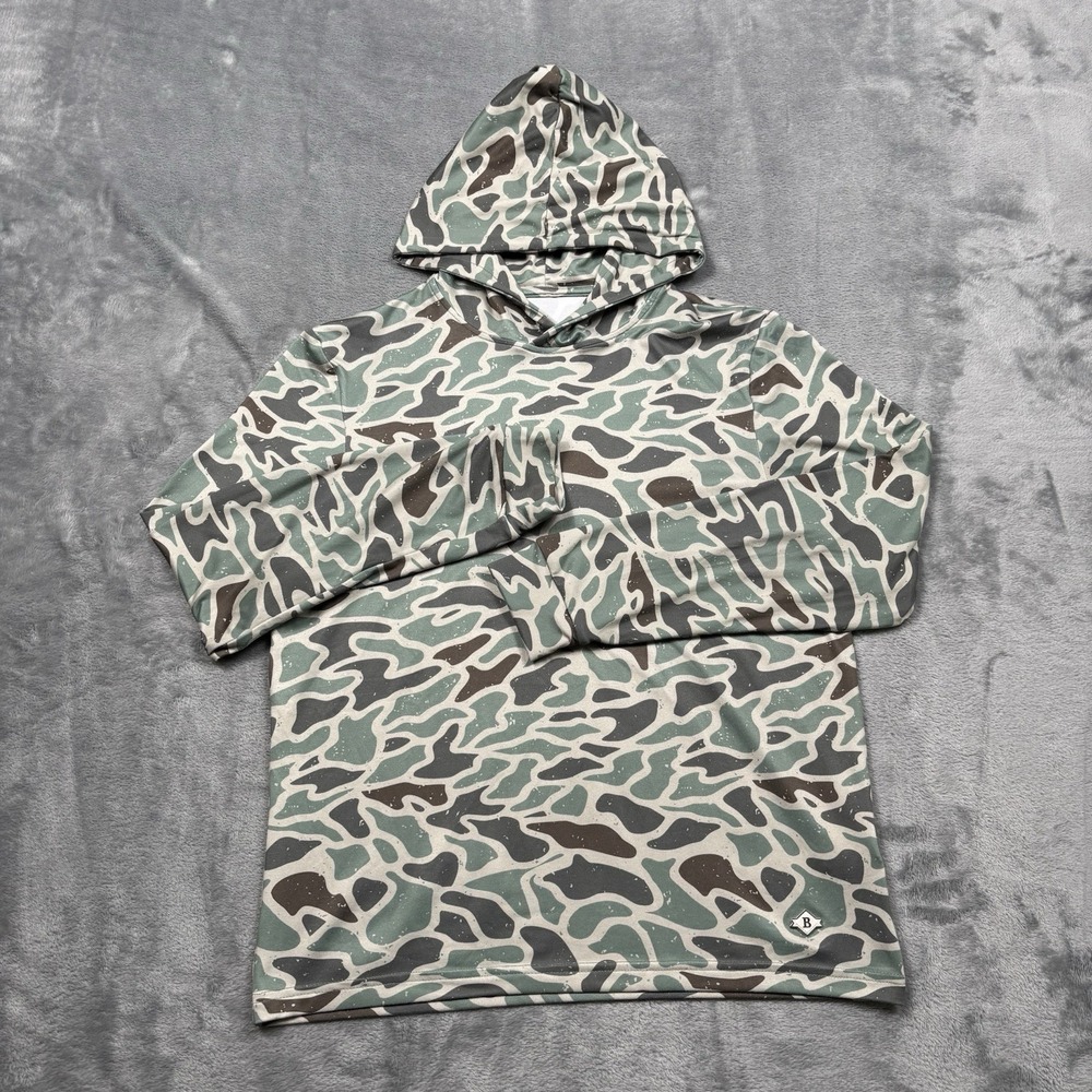 Burlebo Youth Hoodie Deer Camo Performance Pullover Size Youth Large 10/12